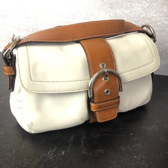 Coach Handbags - White Leather Coach Bag
